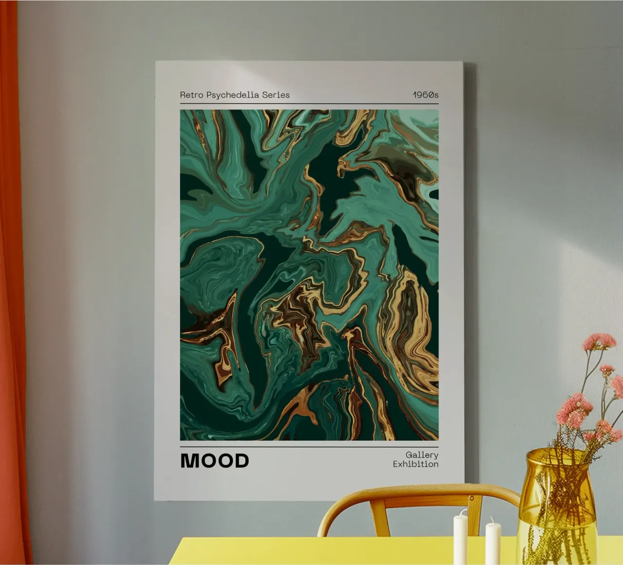 Retro Psychedelia Series Fluid Swirl Abstract Print canvas by NorwesClub