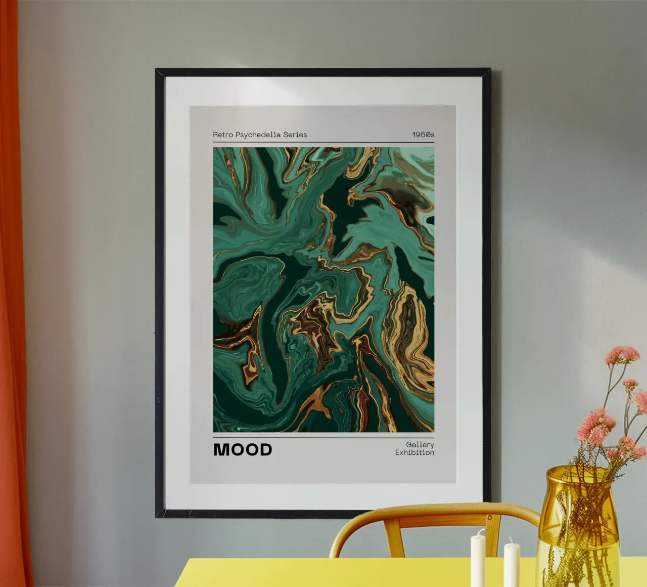 Retro Psychedelia Series Fluid Swirl Abstract Print hahnemühle de NorwesClub