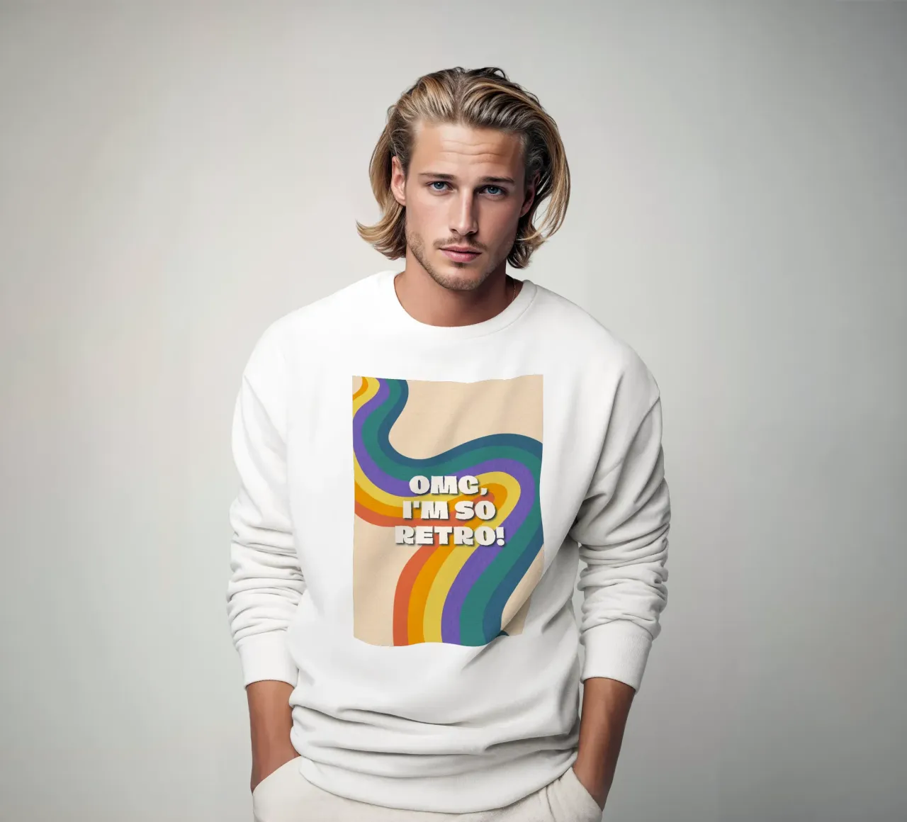 OMG ¡Soy tan retro! Wavy Colorful Graphic Art Print sudadera de NorwesClub