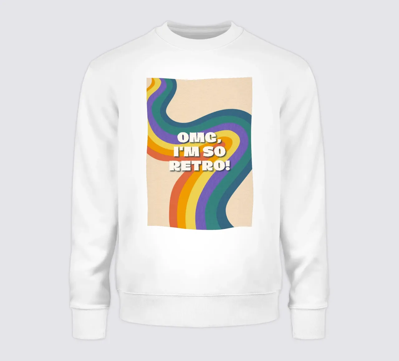 OMG ¡Soy tan retro! Wavy Colorful Graphic Art Print sudadera de NorwesClub