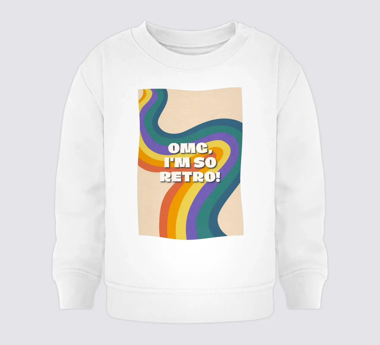 OMG ¡Soy tan retro! Wavy Colorful Graphic Art Print sudadera de bebé de NorwesClub