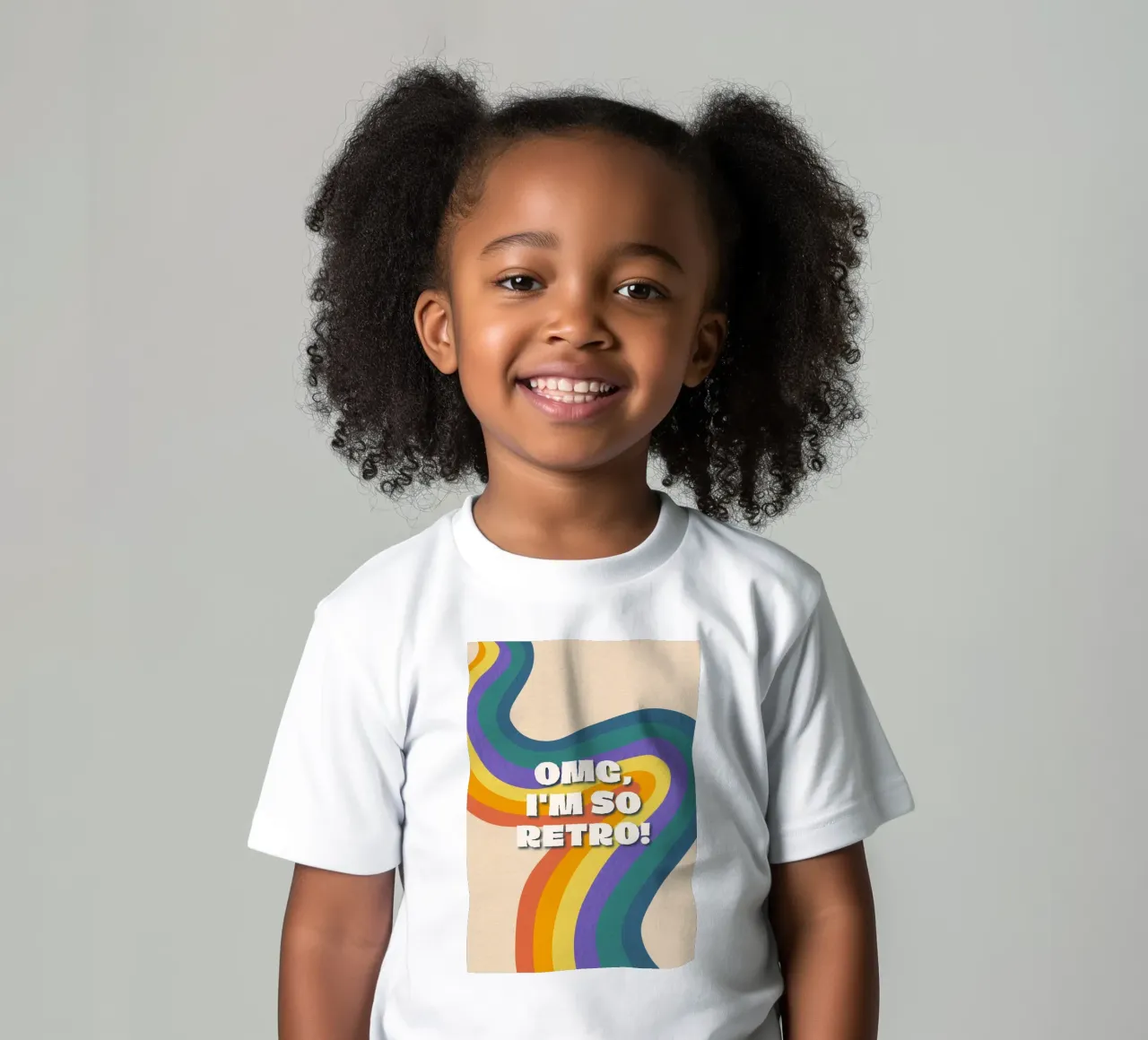 OMG I'm So Retro! Wavy Colorful Graphic Art Print kids t-shirt by NorwesClub