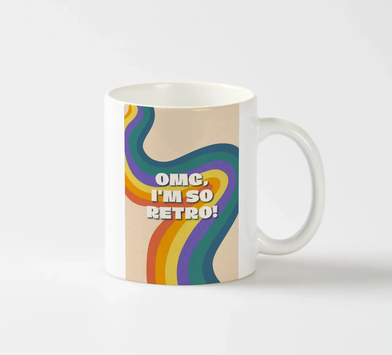 OMG Sono così retrò! Stampa grafica ondulata e colorata tazza in ceramica da NorwesClub