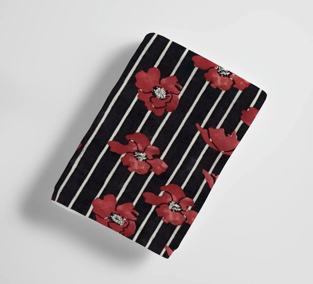Red Floral Stripe Repeating Pattern Art Print towel by NorwesClub