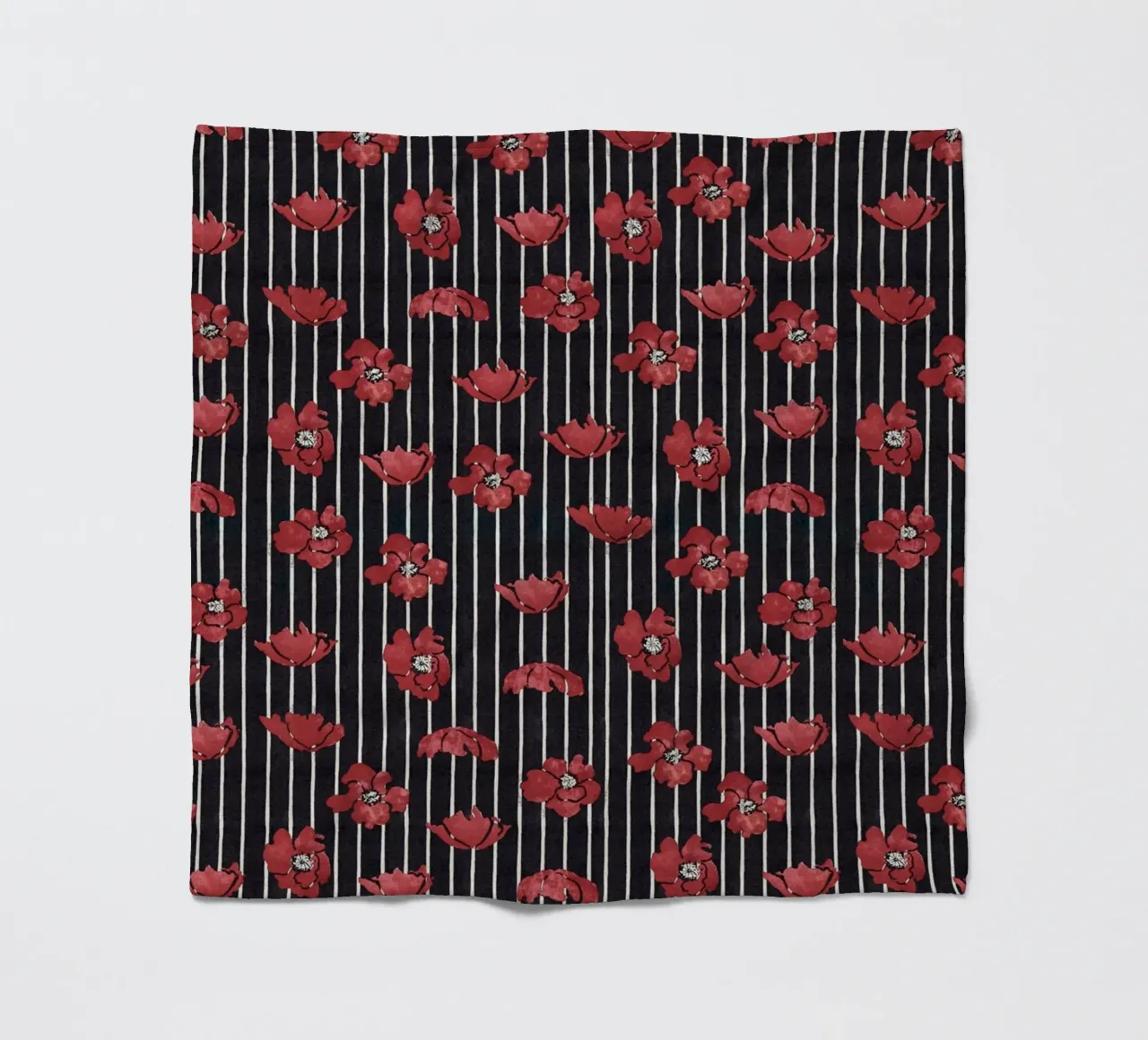 Red Floral Stripe Repeating Pattern Art Print fleece blanket by NorwesClub