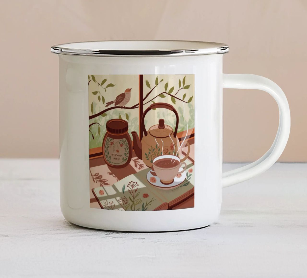 Tea Time Serenity tazza in smalto da Fine Sanctuary