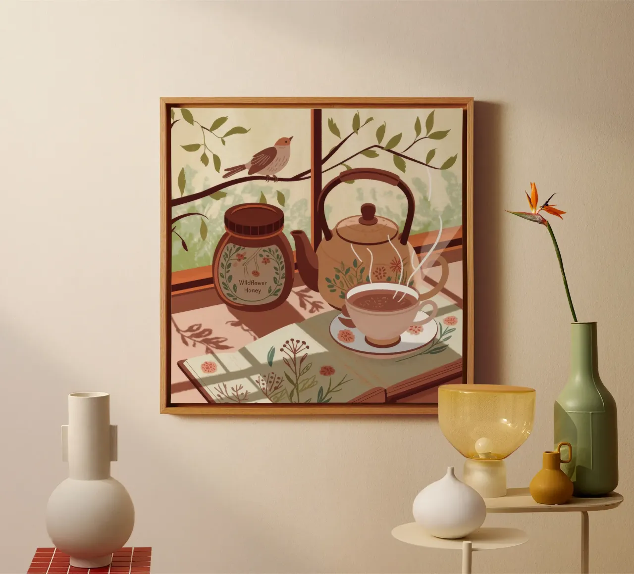 Tea Time Serenity tela con Cornice a cassetta da Fine Sanctuary