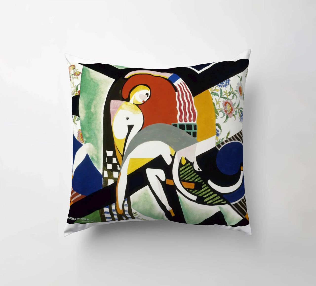 Stuart Davis Thundershower American Modernist Print decorative cushion by NorwesClub