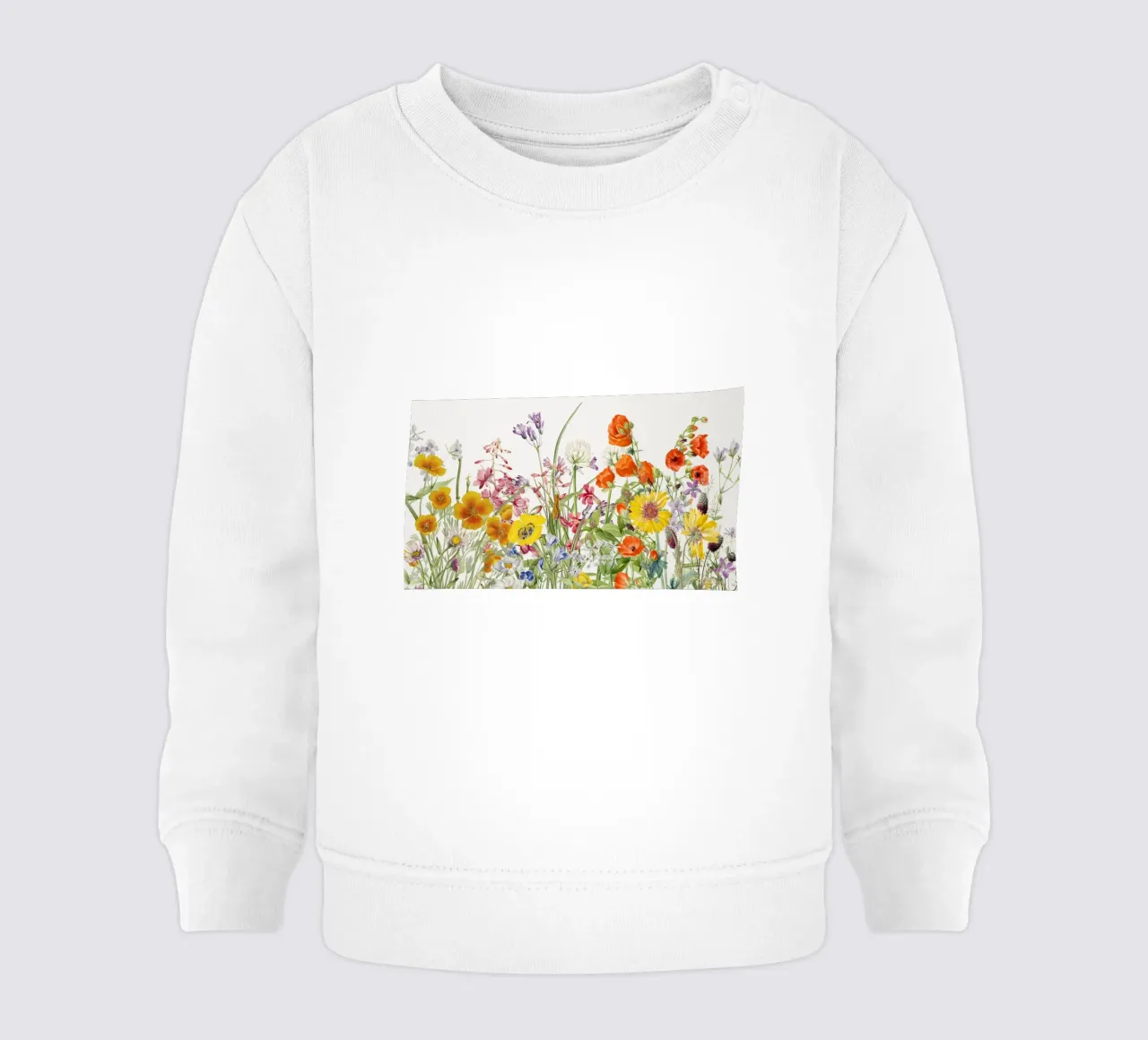 Stampa d'arte di studio botanico sui fiori selvatici felpa neonato da NorwesClub
