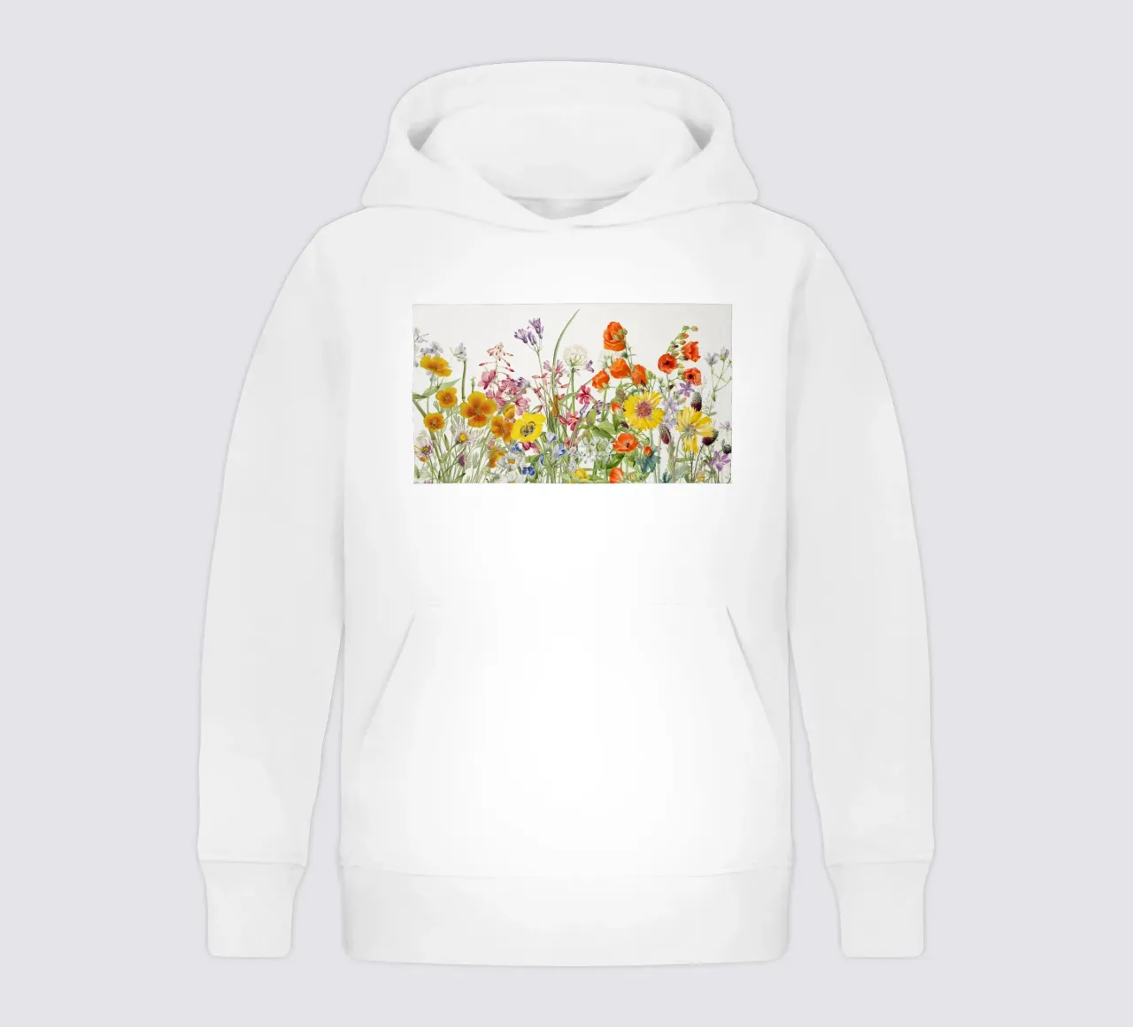 Stampa d'arte di studio botanico sui fiori selvatici felpa bambino con cappuccio da NorwesClub