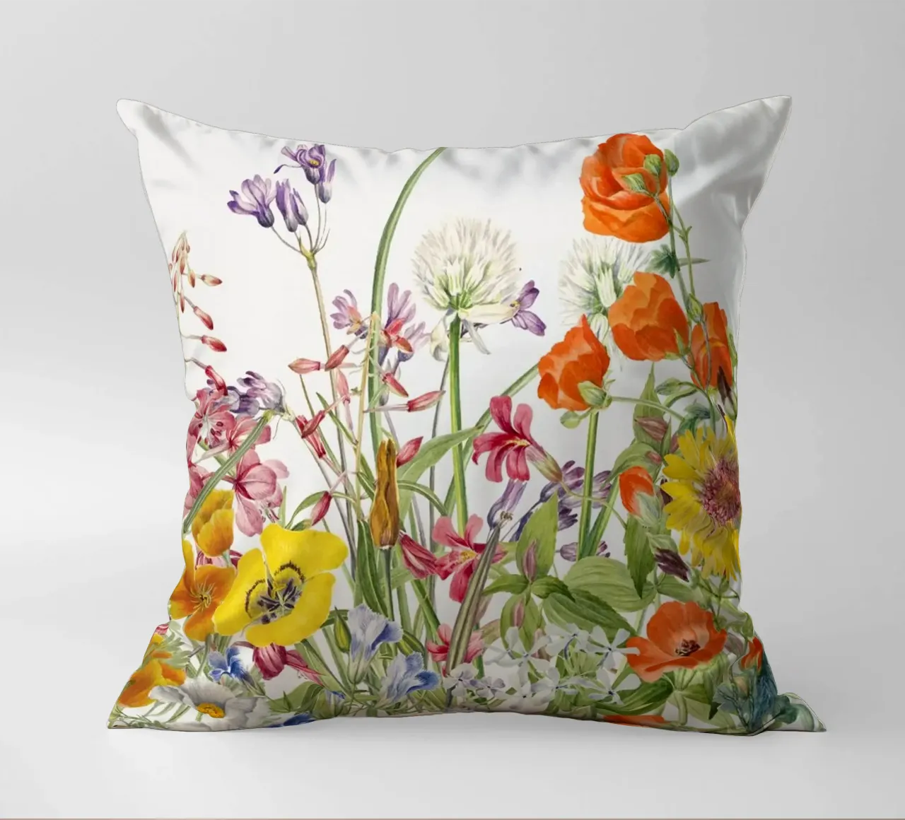 Stampa d'arte di studio botanico sui fiori selvatici cuscino da NorwesClub