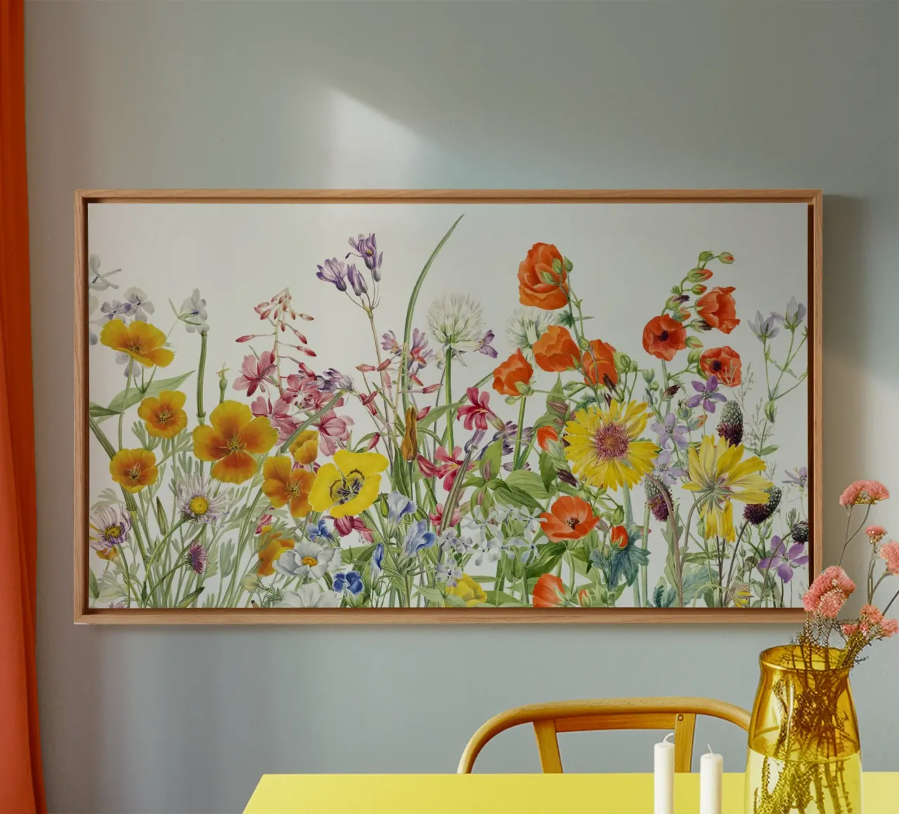Wildflower Botanical Study Illustration Art Print canvas by NorwesClub