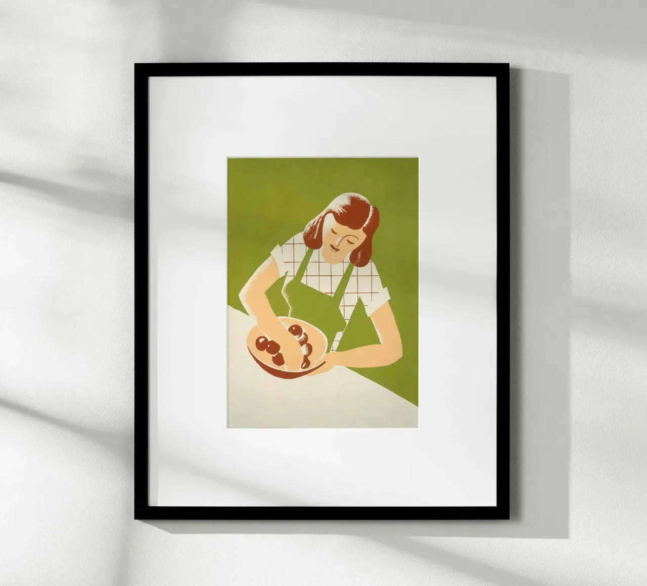 Ilustración Retro Mujer Mezclando Cocinando Impresión Artística poster de NorwesClub