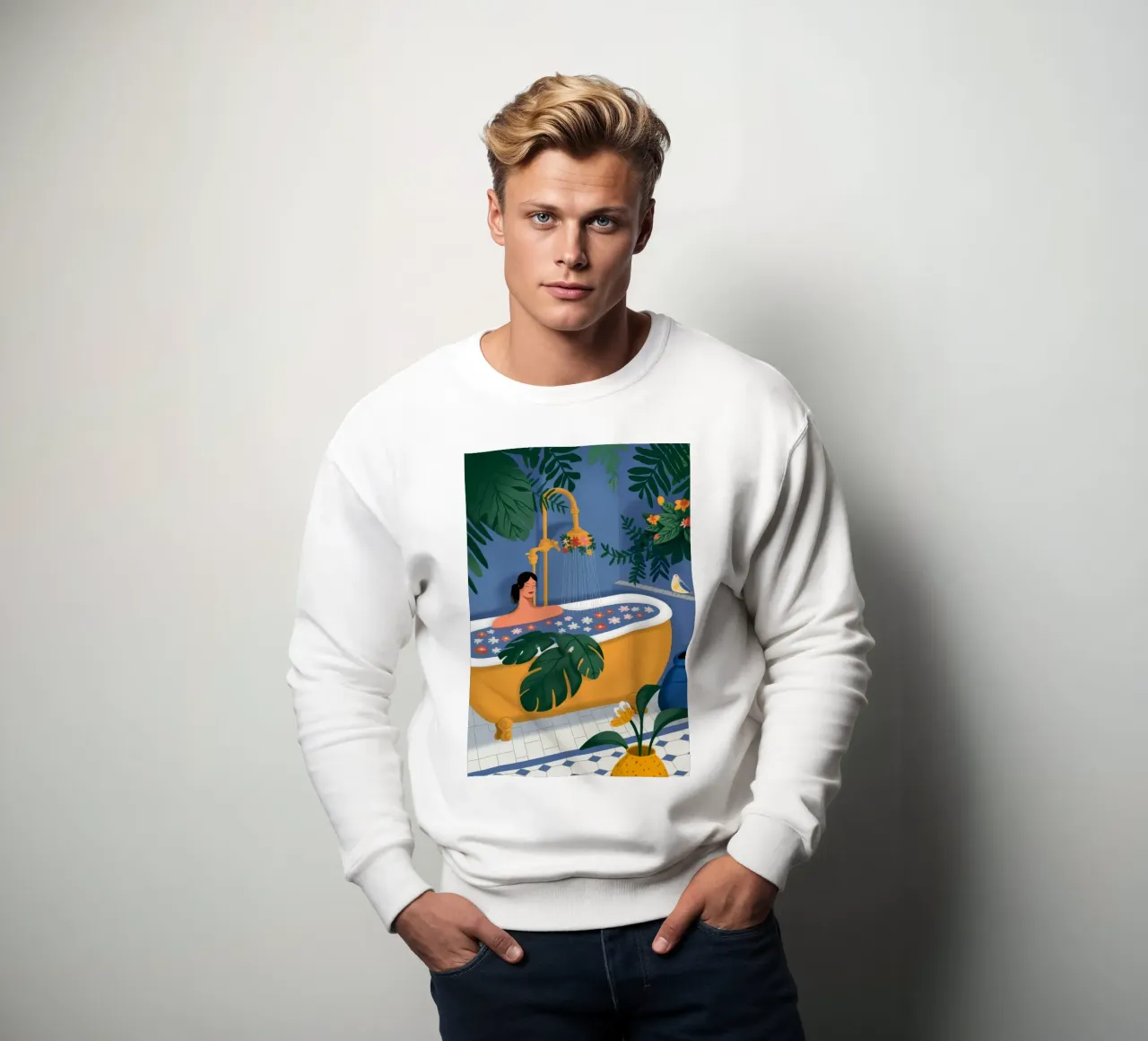Tropical Bath Retreat Sweatshirt von Fine Sanctuary