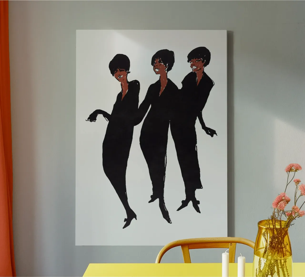 The Supremes Vintage Music Group Illustratie Print canvas met Baklijst van NorwesClub