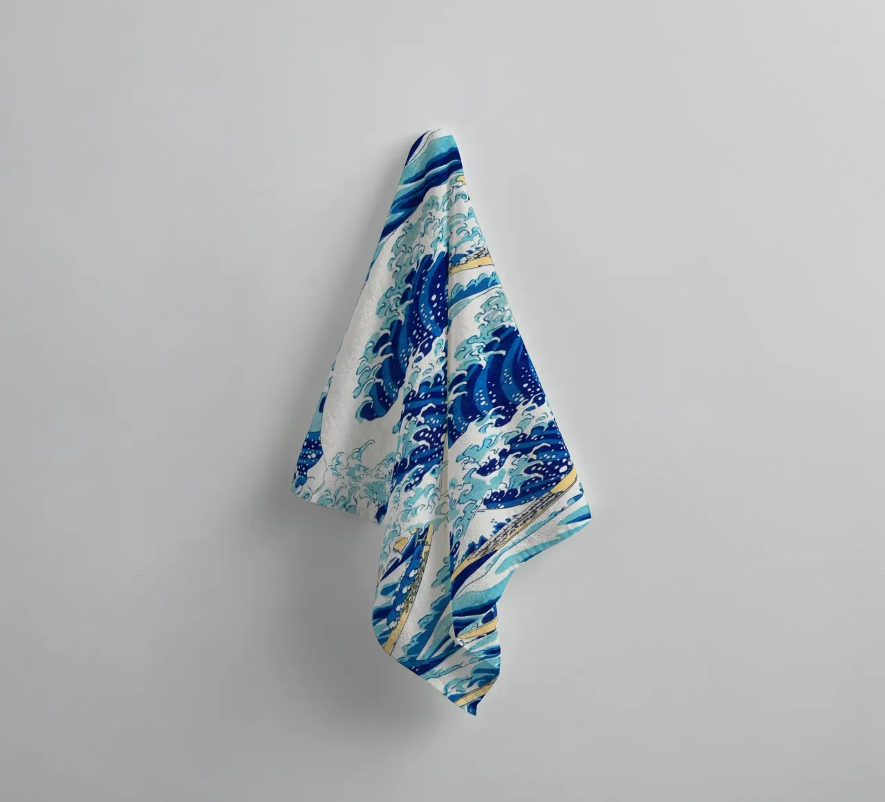 Japanese Waves Pattern Ukiyo-e Woodblock Art Print towel by NorwesClub