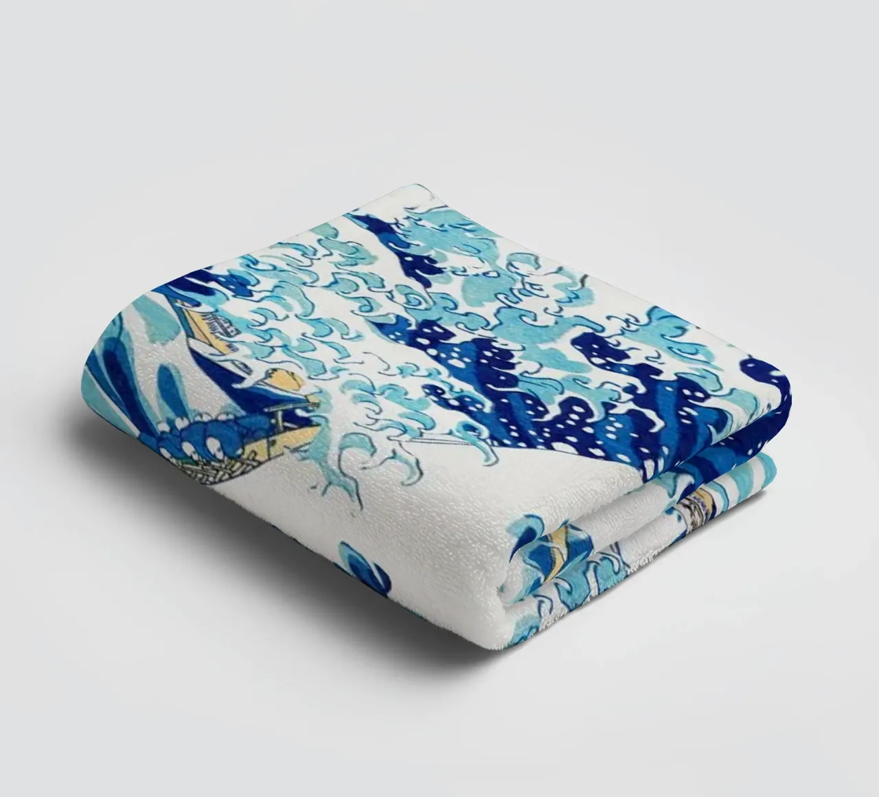 Japanese Waves Pattern Ukiyo-e Woodblock Art Print towel by NorwesClub