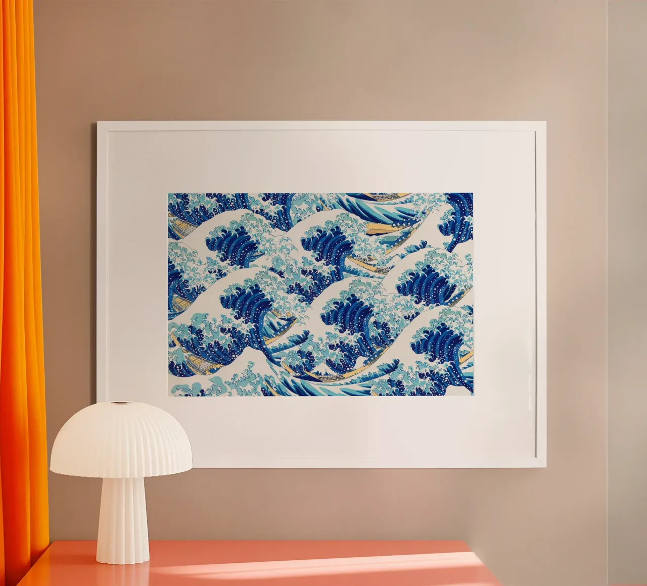 Japanese Waves Pattern Ukiyo-e Woodblock Art Print poster by NorwesClub