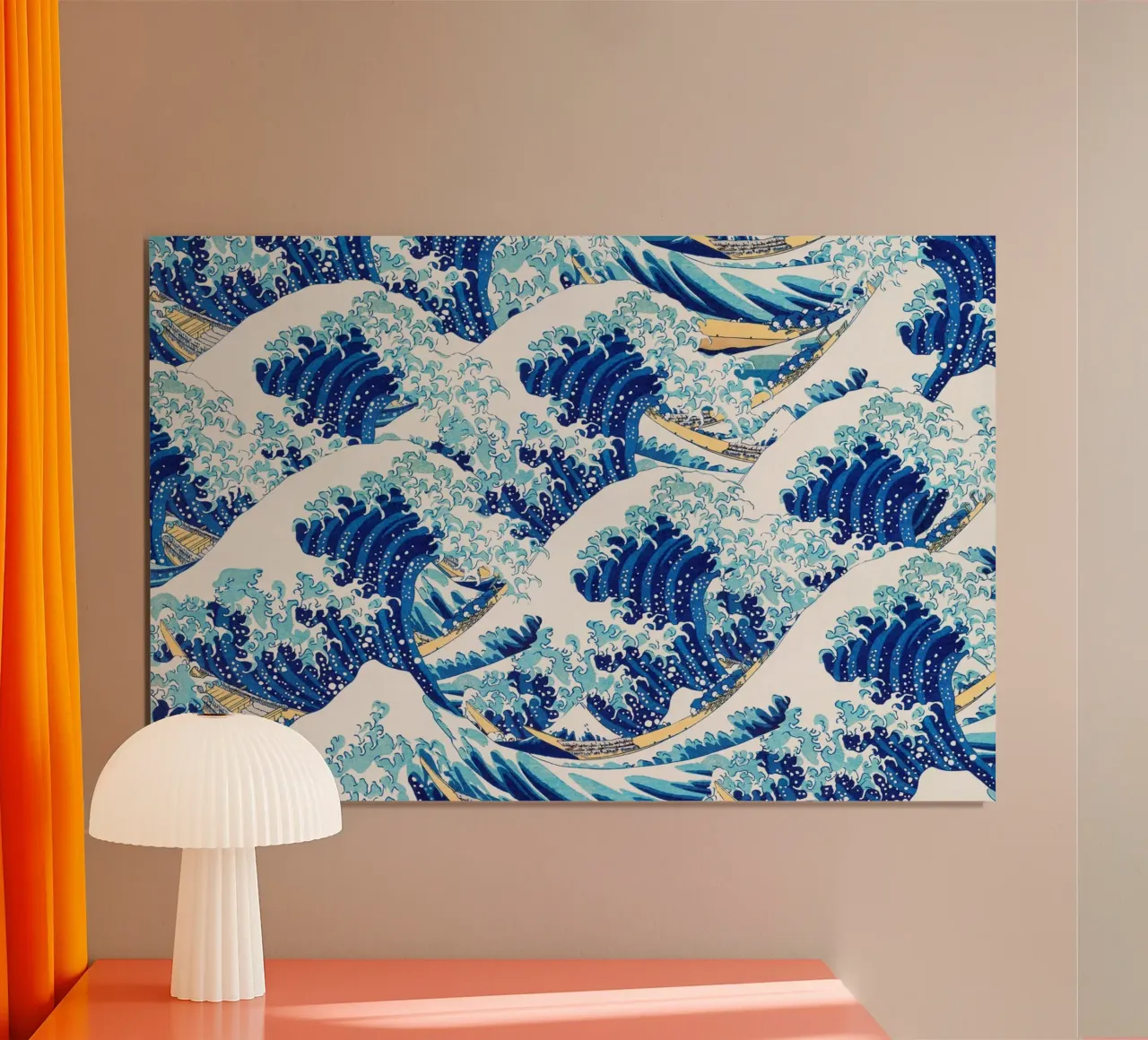 Japanese Waves Pattern Ukiyo-e Woodblock Art Print poster by NorwesClub