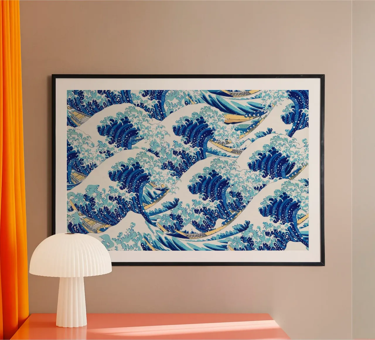 Japanese Waves Pattern Ukiyo-e Woodblock Art Print poster by NorwesClub