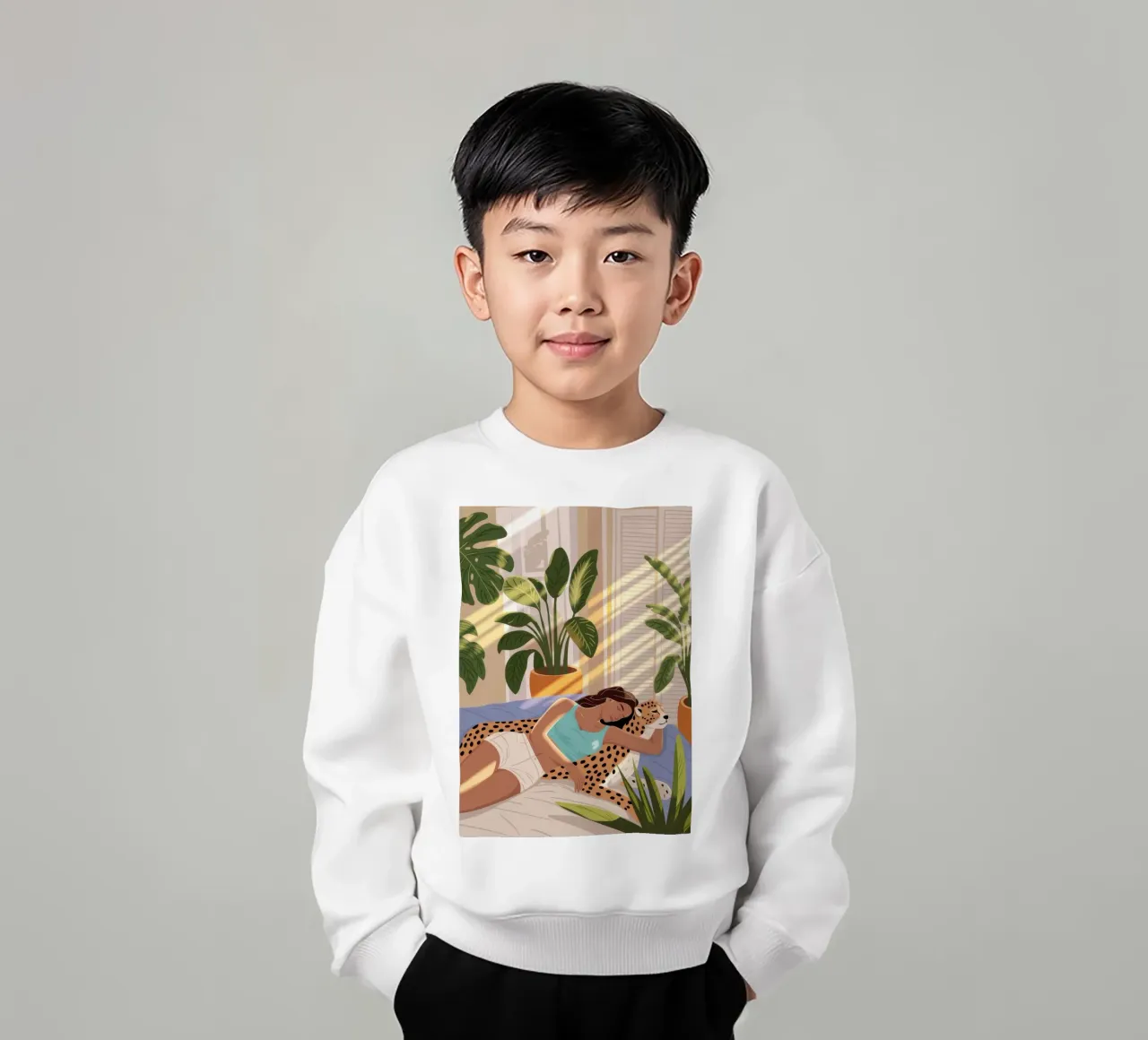 Sun-Drenched Relaxation kids sweatshirt by Fine Sanctuary