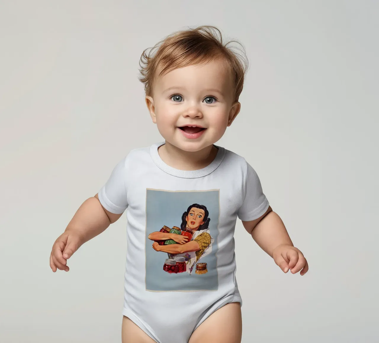 Dynamic Figures Flags Modernist Illustration Print short-sleeve baby romper by NorwesClub