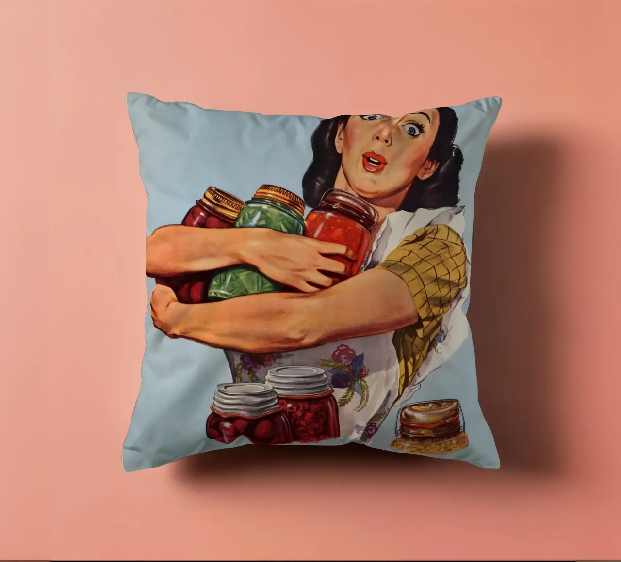 Dynamic Figures Flags Modernist Illustration Print decorative cushion by NorwesClub