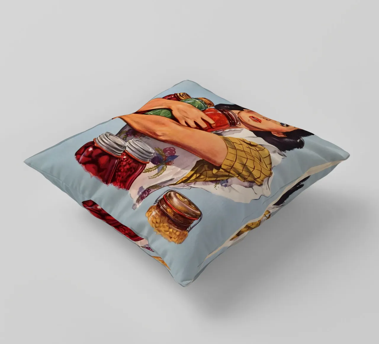Dynamic Figures Flags Modernist Illustration Print decorative cushion by NorwesClub