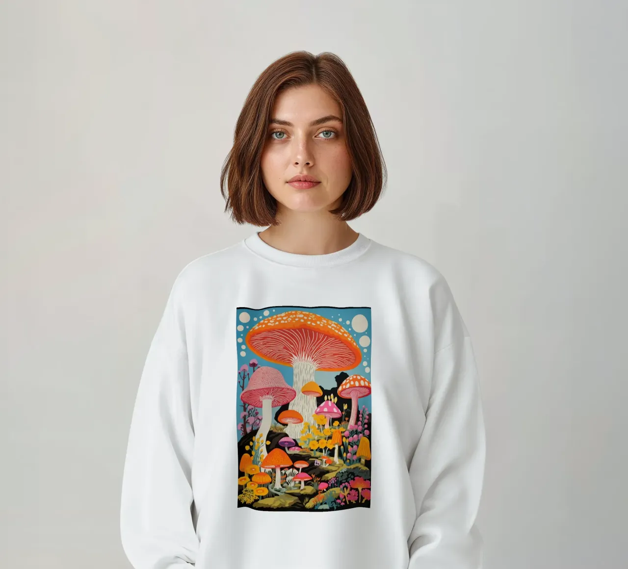 Champignon géant Fantasy Landscape Art Print sweat de NorwesClub