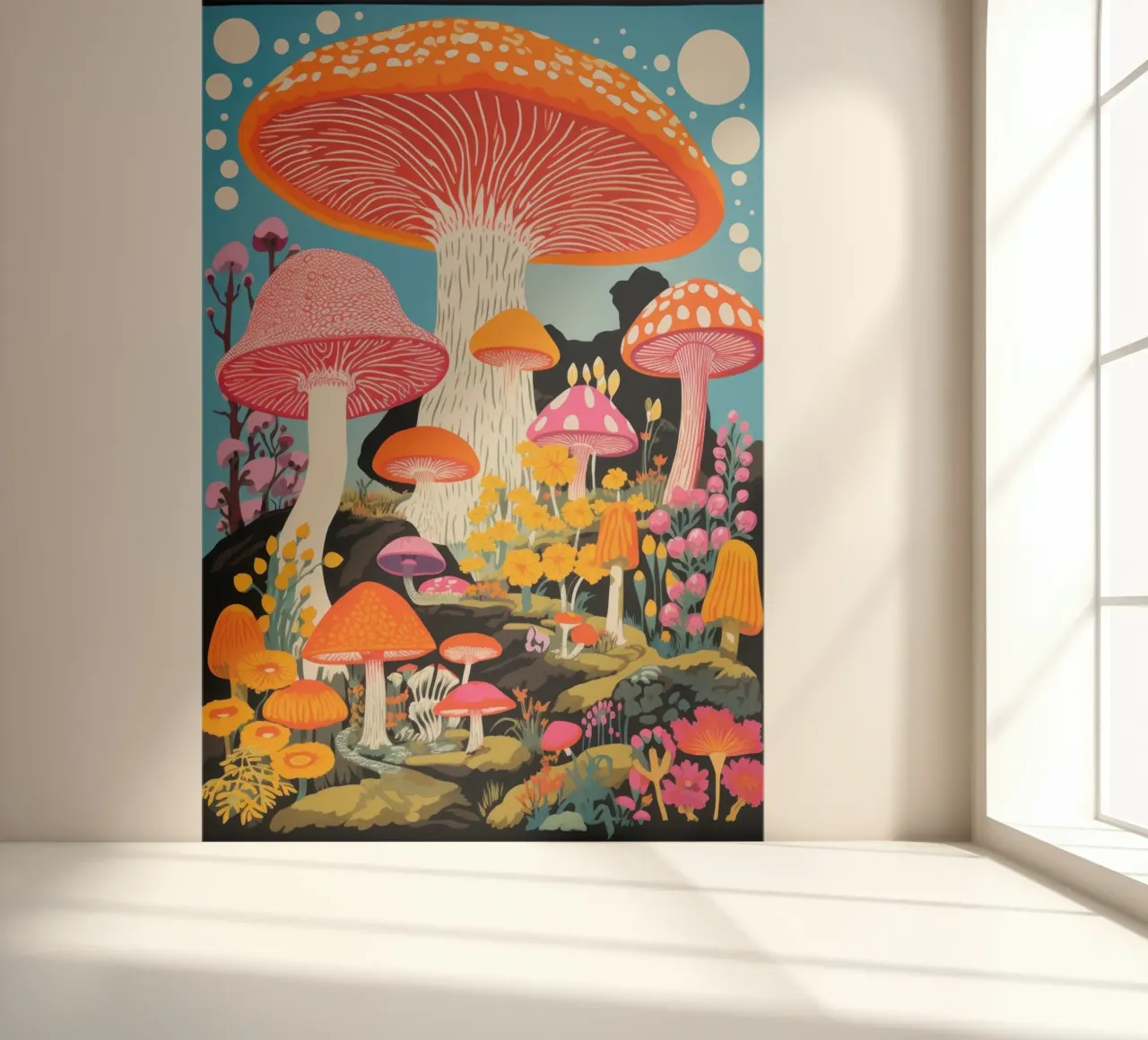 Giant Mushroom Fantasy Landscape Art Print photo wallpaper by NorwesClub