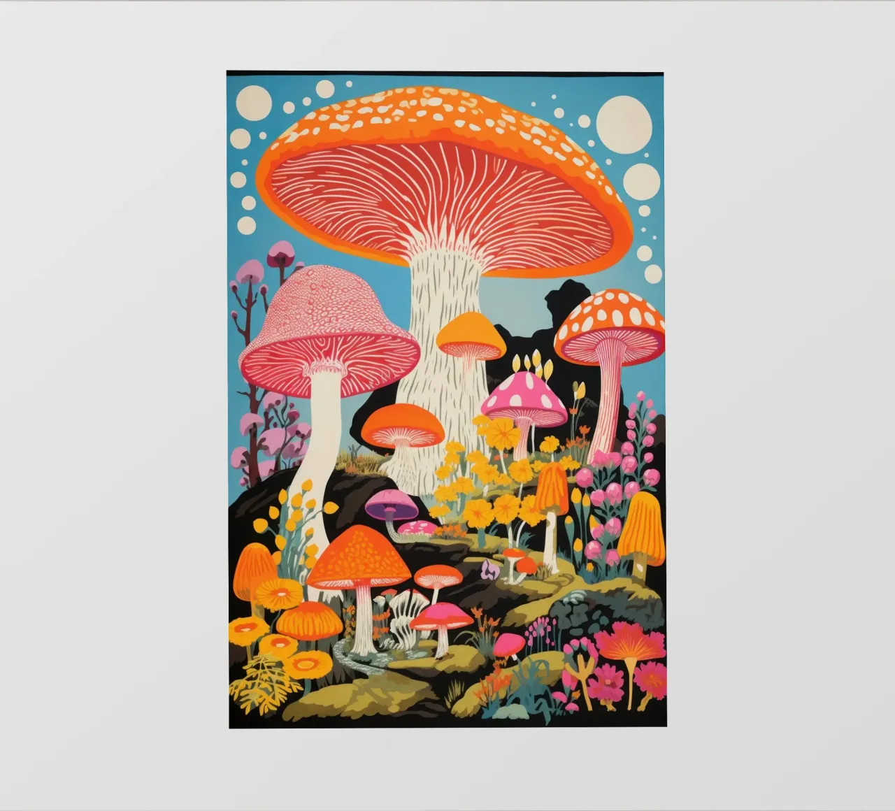 Giant Mushroom Fantasy Landscape Art Print photo wallpaper by NorwesClub