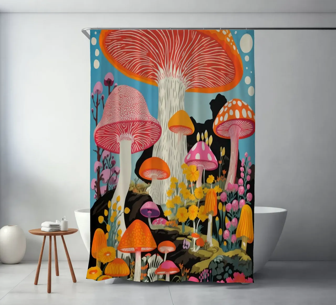 Champignon géant Fantasy Landscape Art Print rideau de douche de NorwesClub