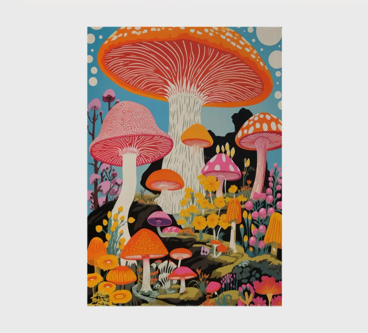 Champignon géant Fantasy Landscape Art Print carnet de notes de NorwesClub
