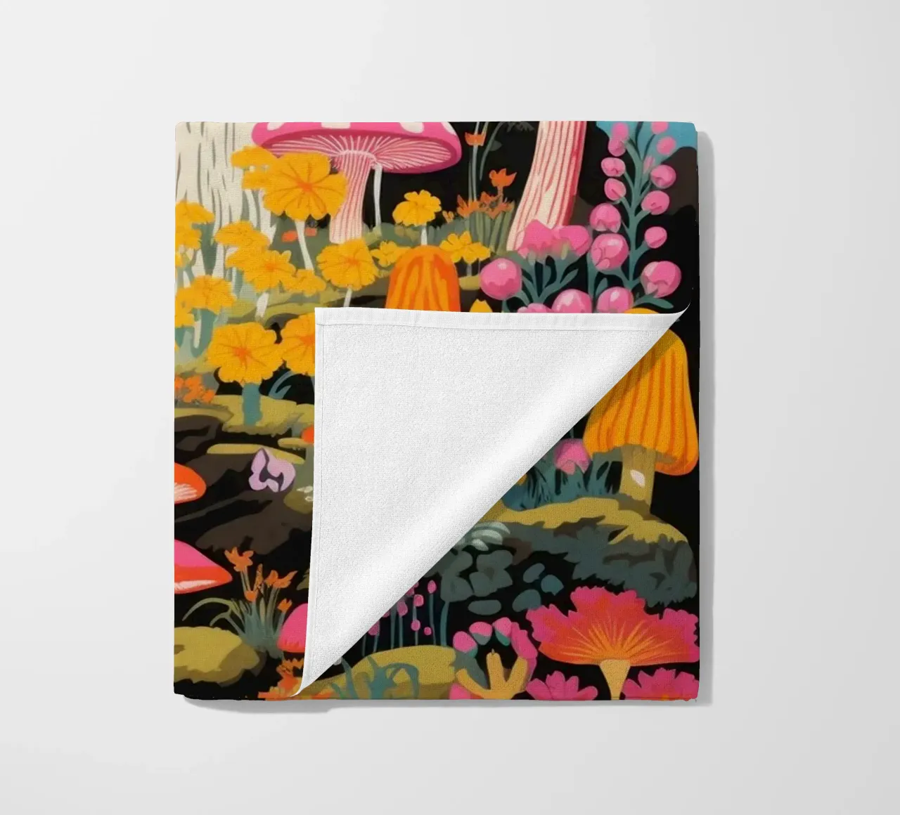 Giant Mushroom Fantasy Landscape Art Print beach towel by NorwesClub