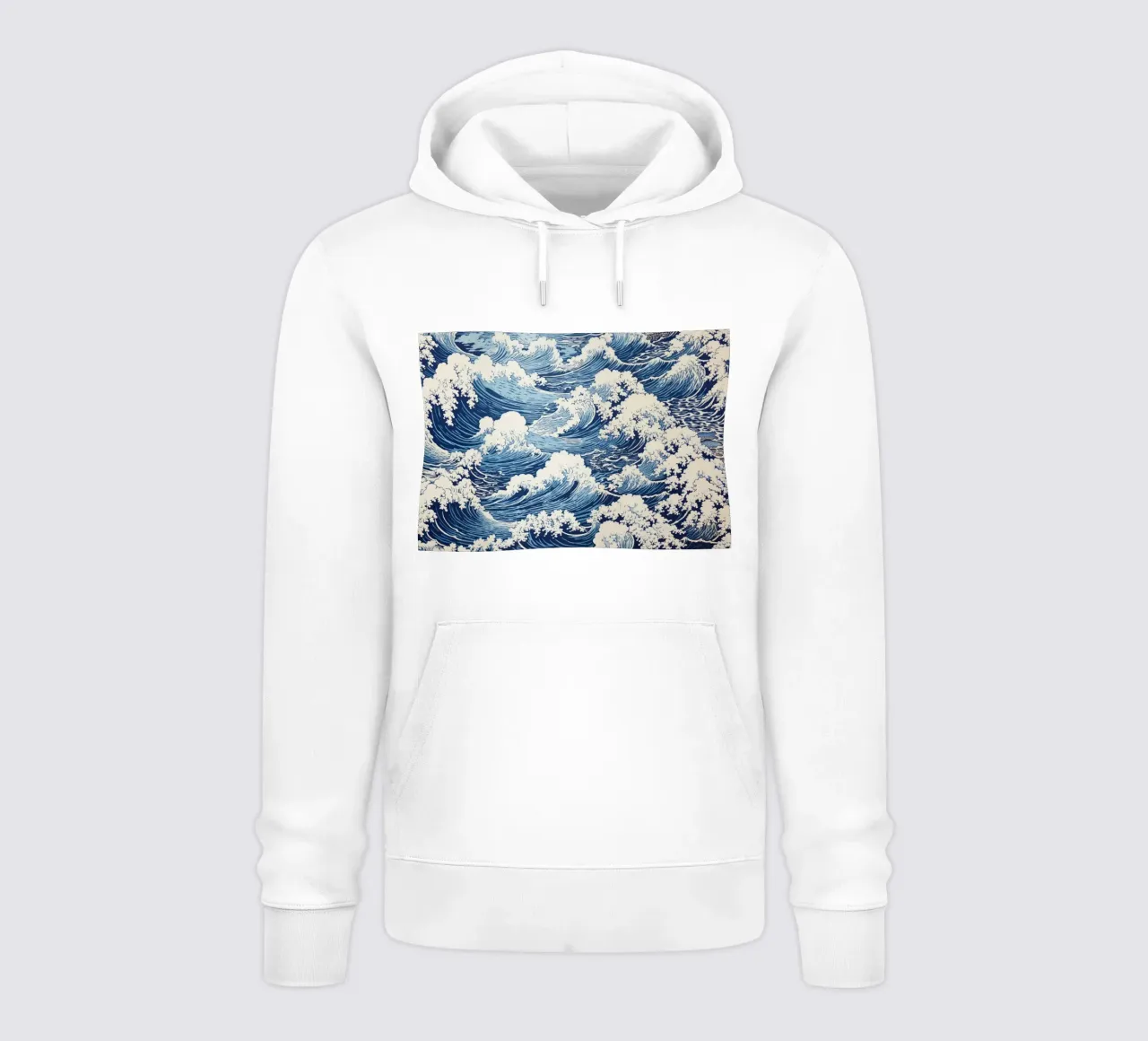 Impresión artística en xilografía Ukiyo-e con motivo de olas japonesas sudadera con capucha de NorwesClub