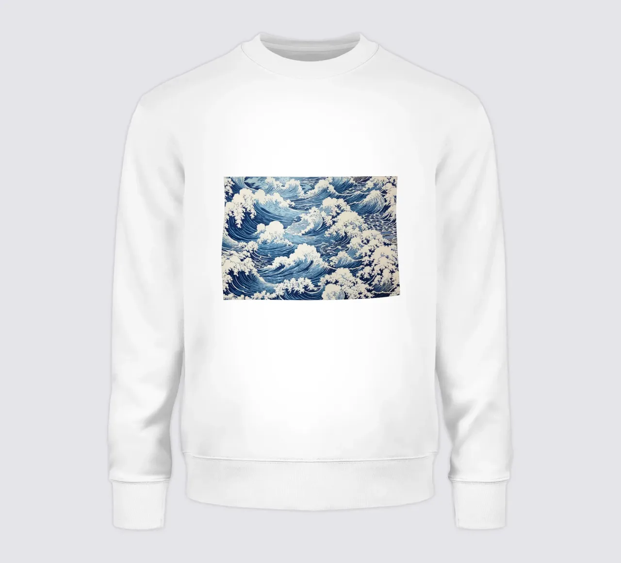 Japanese Waves Pattern Ukiyo-e Woodblock Art Print sweatshirt by NorwesClub