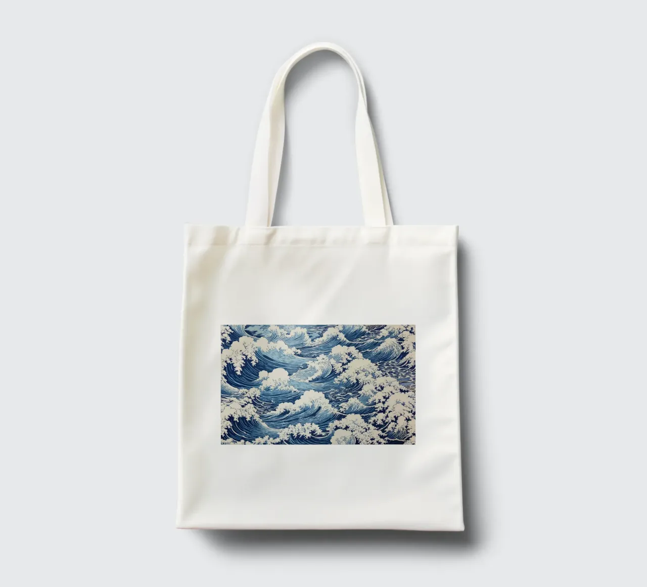 Japanese Waves Pattern Ukiyo-e Woodblock Art Print tote bag by NorwesClub