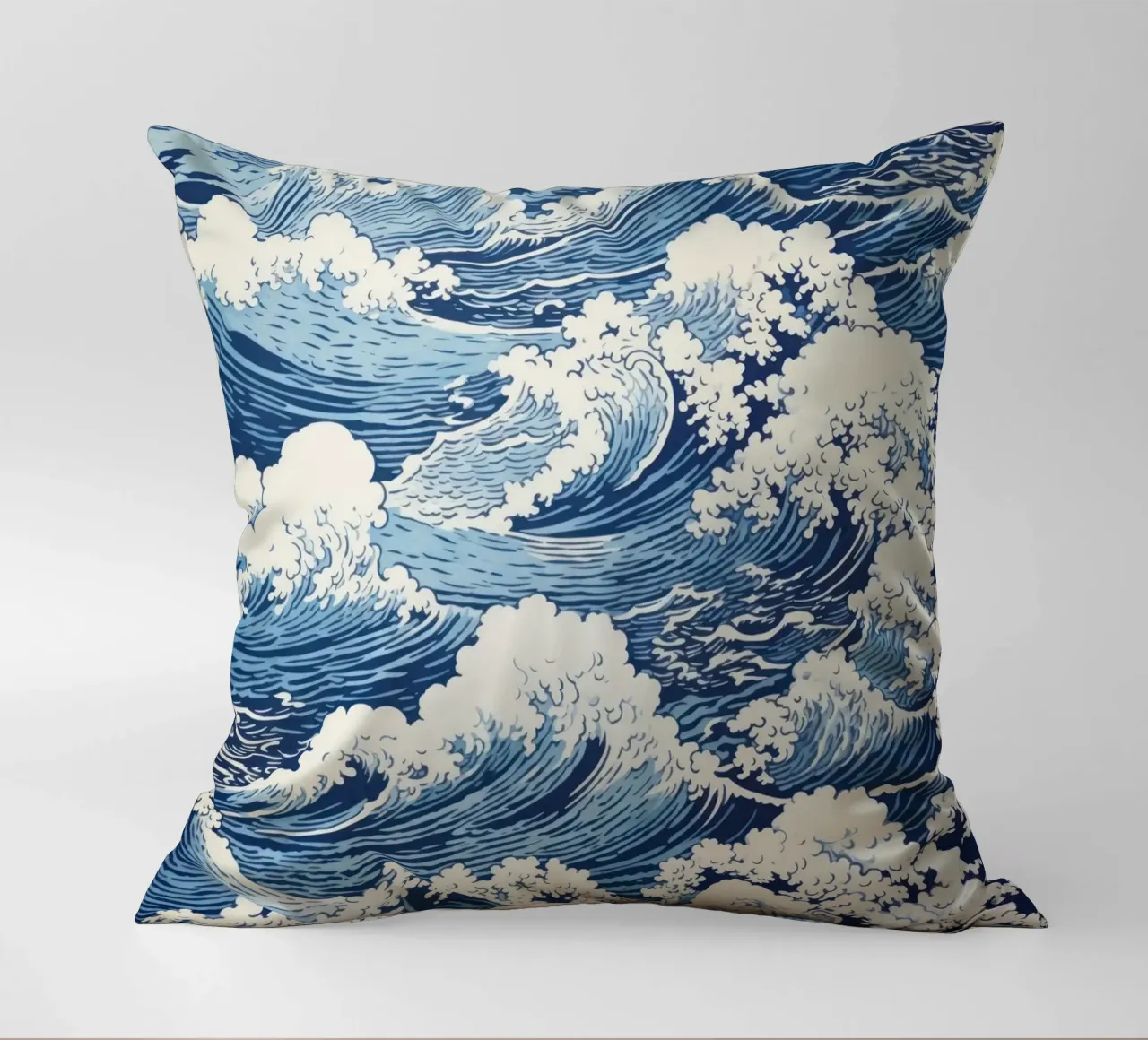 Motif de vagues japonaises Ukiyo-e Woodblock Art Print coussin de NorwesClub