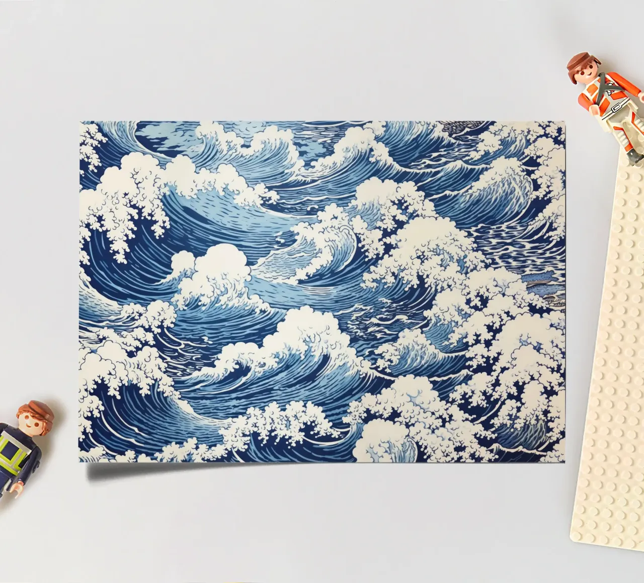 Japanese Waves Pattern Ukiyo-e Woodblock Art Print sticker sheet by NorwesClub