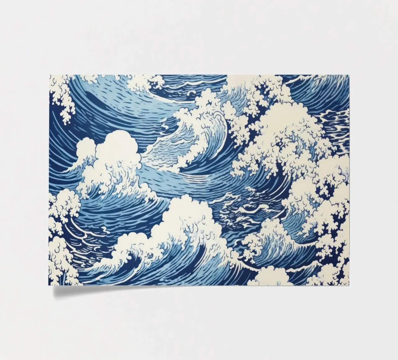 Japanese Waves Pattern Ukiyo-e Woodblock Art Print sticker sheet by NorwesClub
