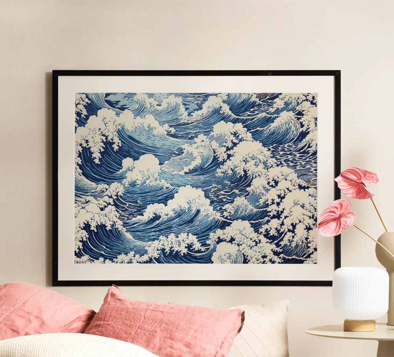 Motif de vagues japonaises Ukiyo-e Woodblock Art Print hahnemühle de NorwesClub