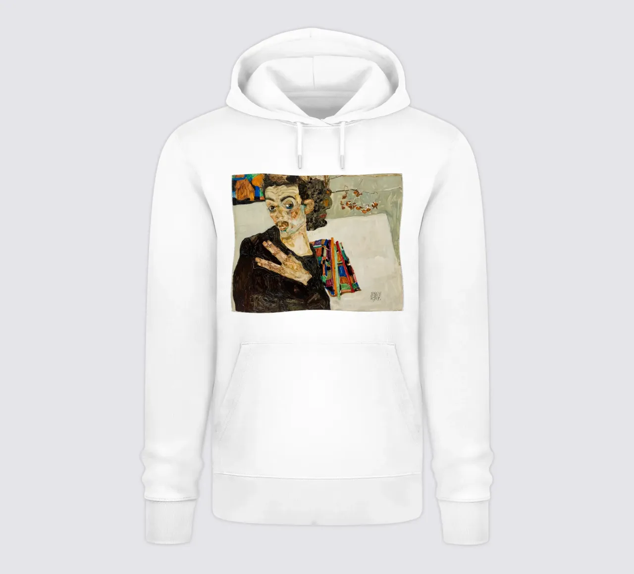 Egon Schiele Autoportrait Expressionist Art Print sweat à capuche de NorwesClub