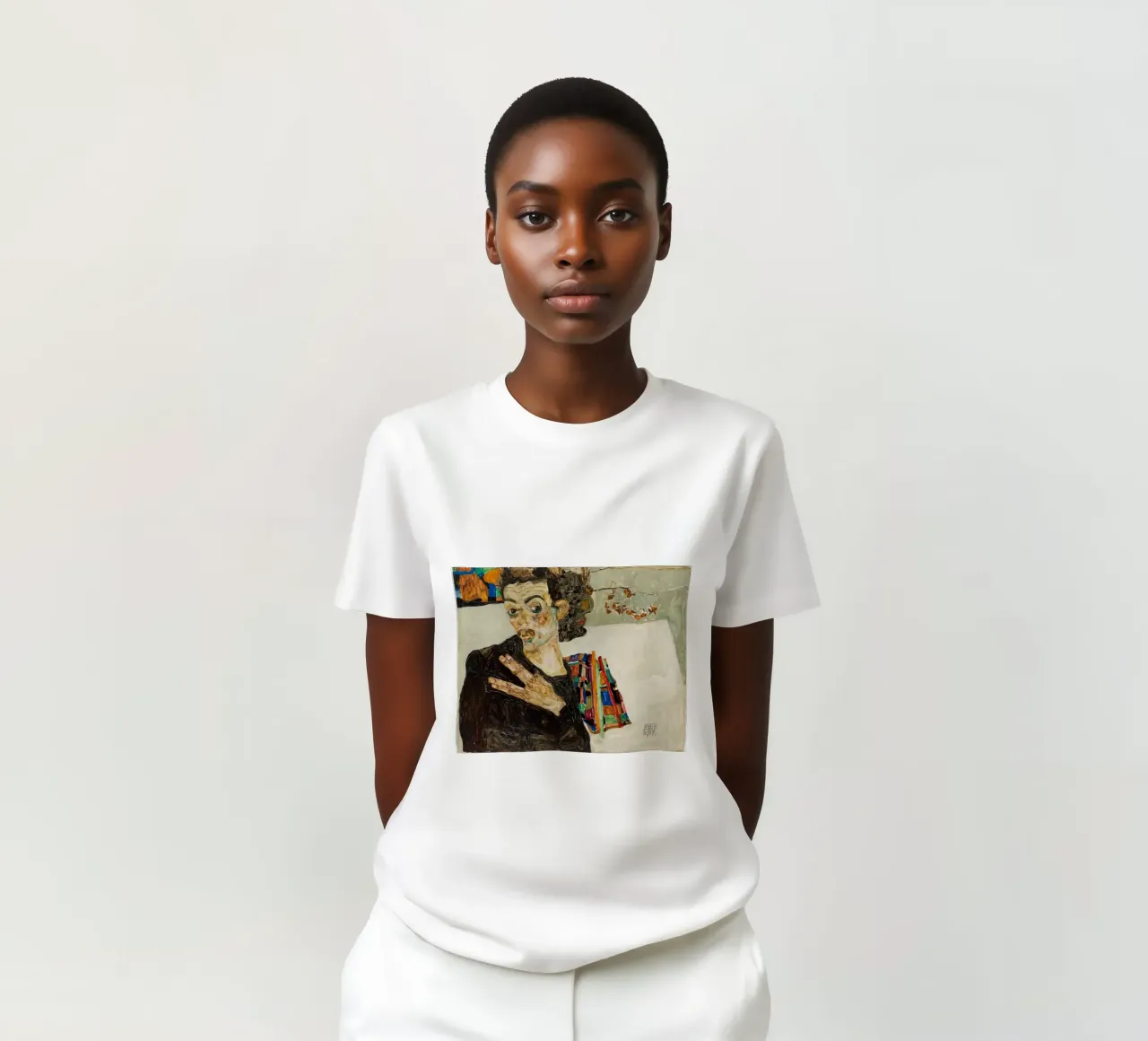 Egon Schiele Self-Portrait Expressionist Art Print T-Shirt von NorwesClub
