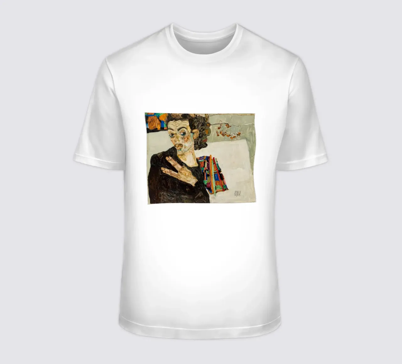 Egon Schiele Self-Portrait Expressionist Art Print T-Shirt von NorwesClub