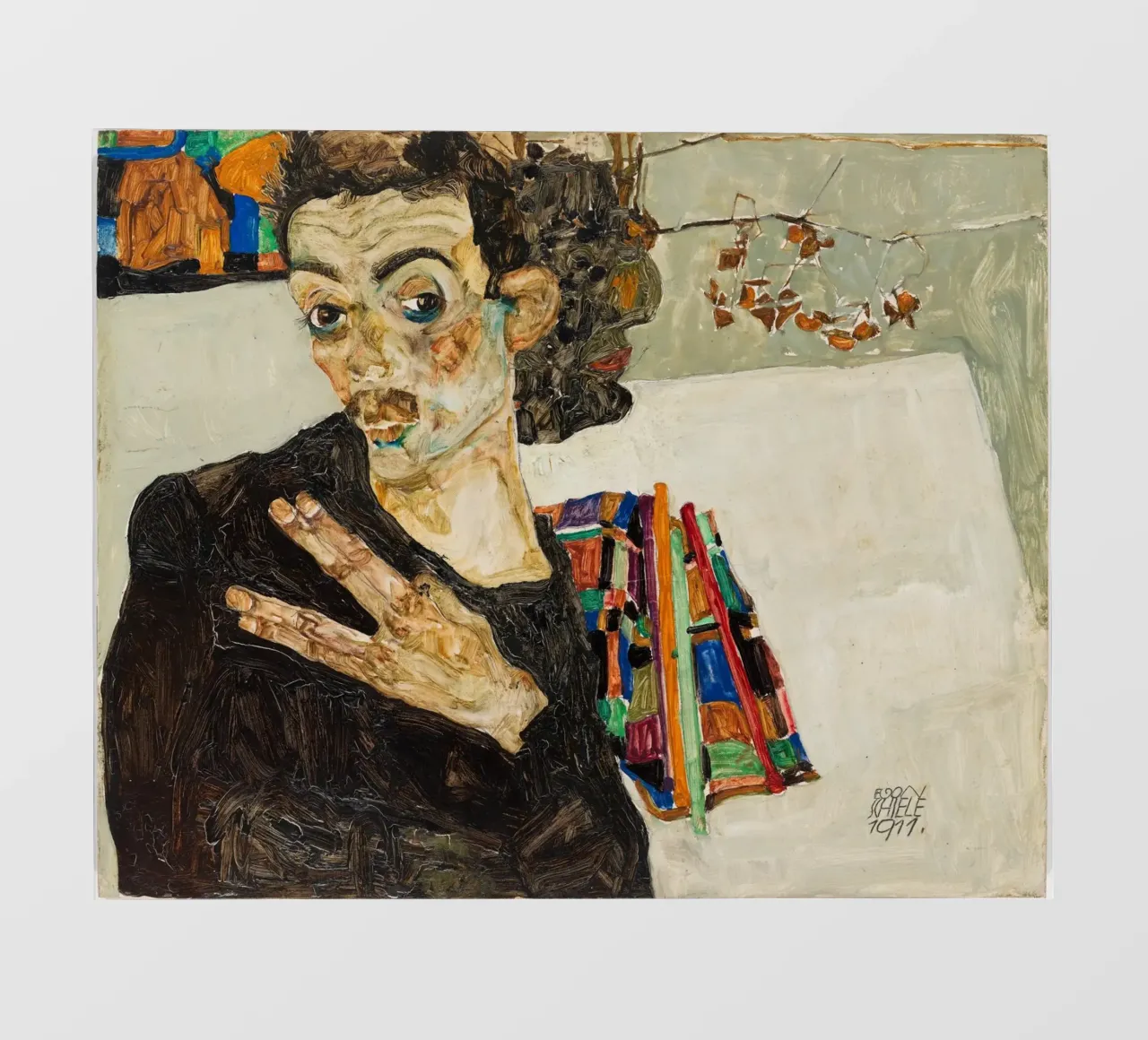 Egon Schiele Self-Portrait Expressionist Art Print Backlit Folie von NorwesClub