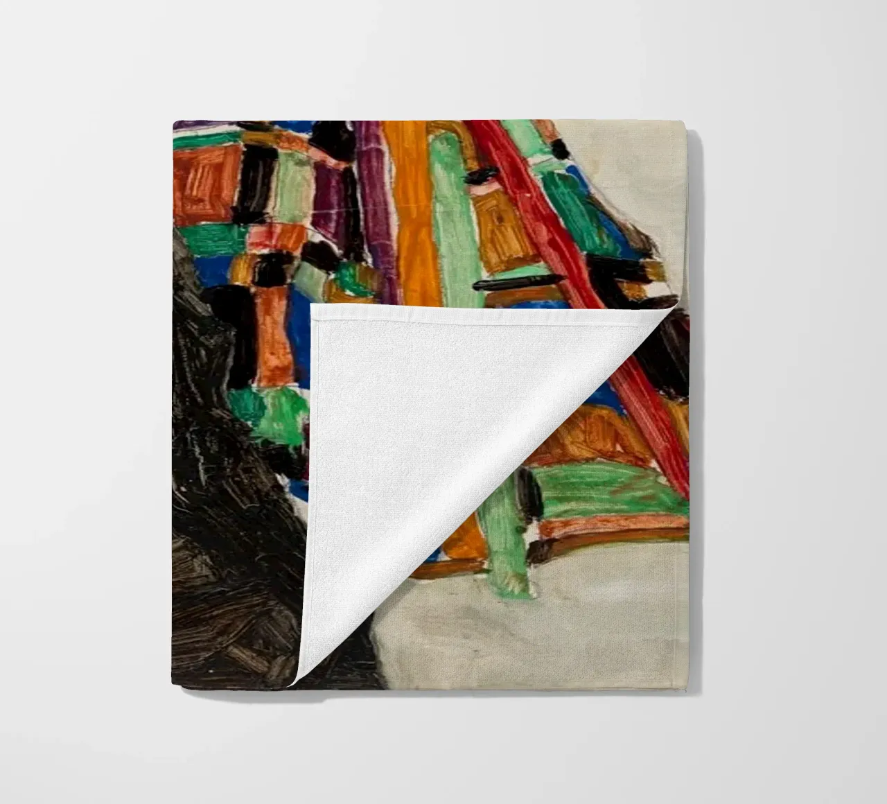 Egon Schiele Self-Portrait Expressionist Art Print beach towel by NorwesClub