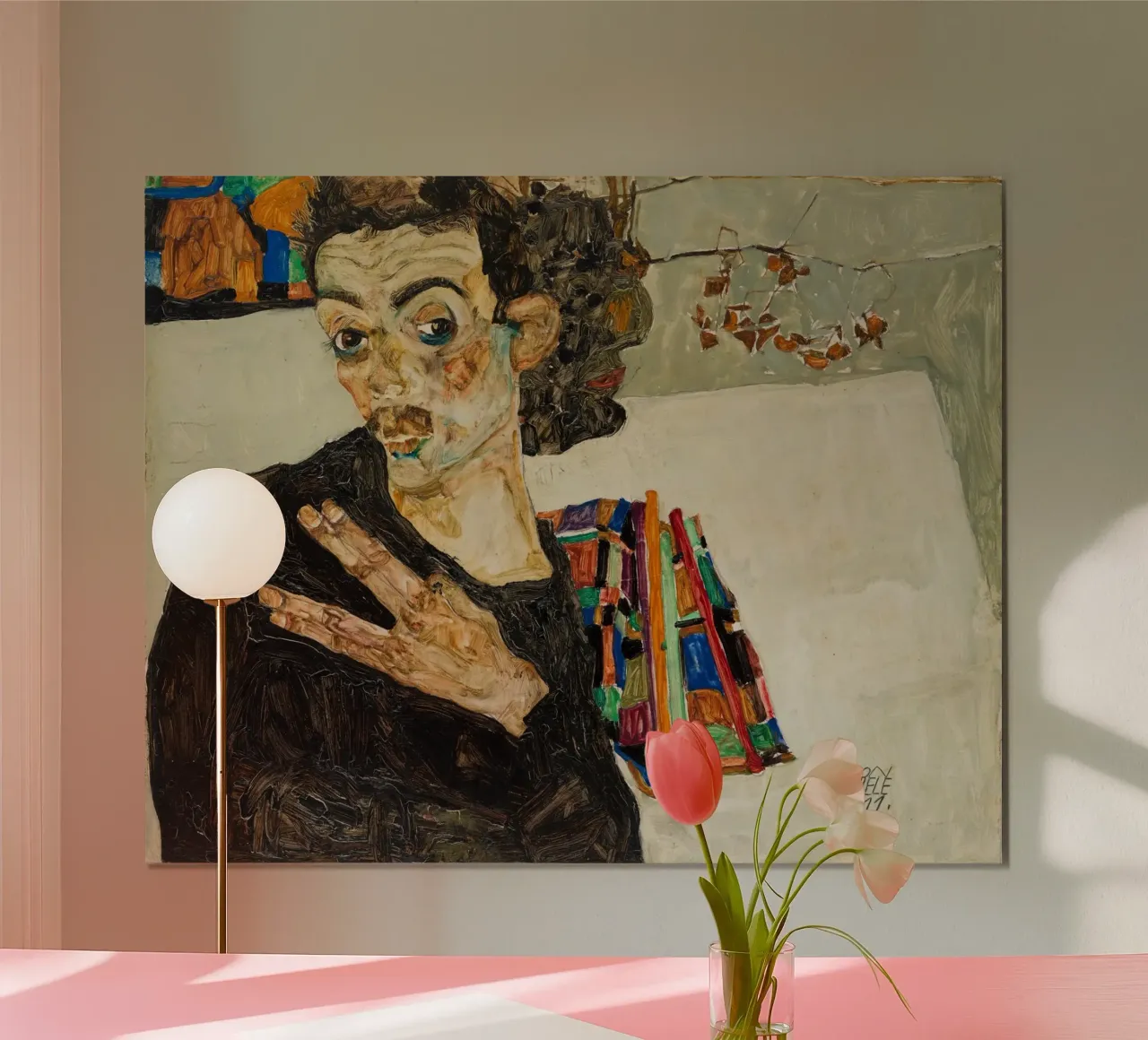 Egon Schiele Self-Portrait Expressionist Art Print Hahnemühle von NorwesClub