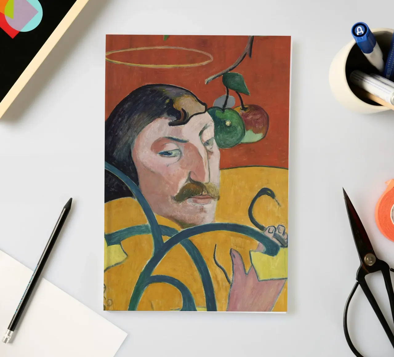 Gauguin Self-Portrait Halo Snake Symbolist Print notebook by NorwesClub