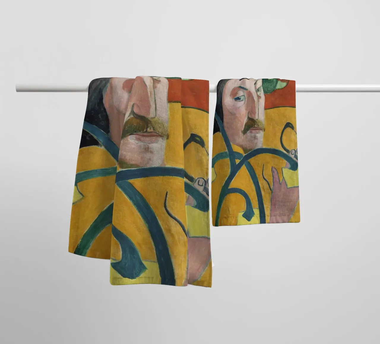 Gauguin Self-Portrait Halo Snake Symbolist Print towel by NorwesClub