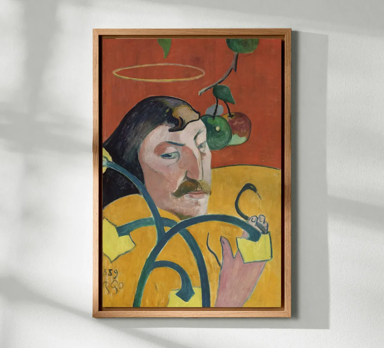 Gauguin Self-Portrait Halo Snake Symbolist Print canvas with Floater frame by NorwesClub